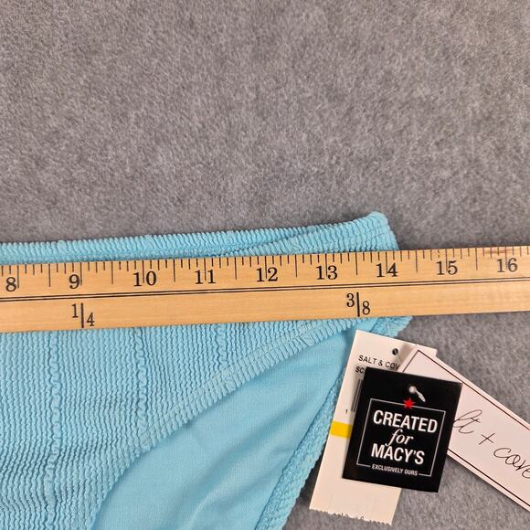NWT Salt + Cove Swim Bottom Womens Size Medium Teal Ribbed Hipster - Picture 6 of 7